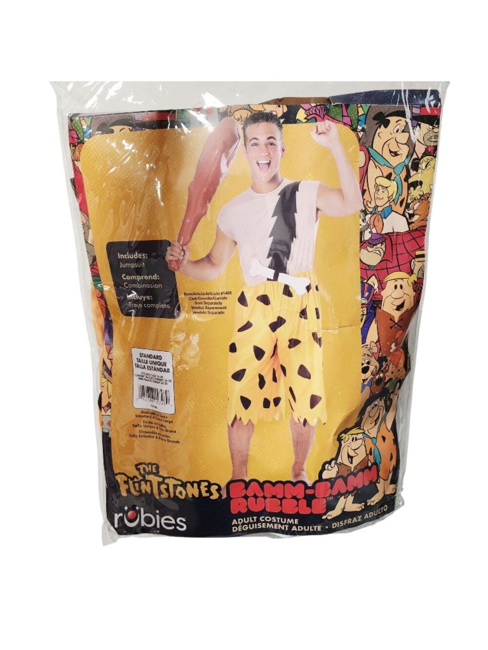 Flintstones Bamm-Bamm Rubble Adult Costume Jumpsuit Standard Size 36-38 Rubies